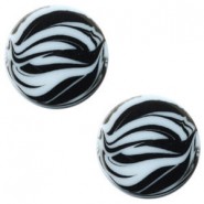 Polaris cabochon Plat 20mm zebra Powder blue